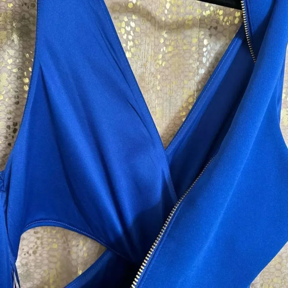 Express Royal Blue Zip Back Side Cutout Cocktail‎ Party Mini Dress Small